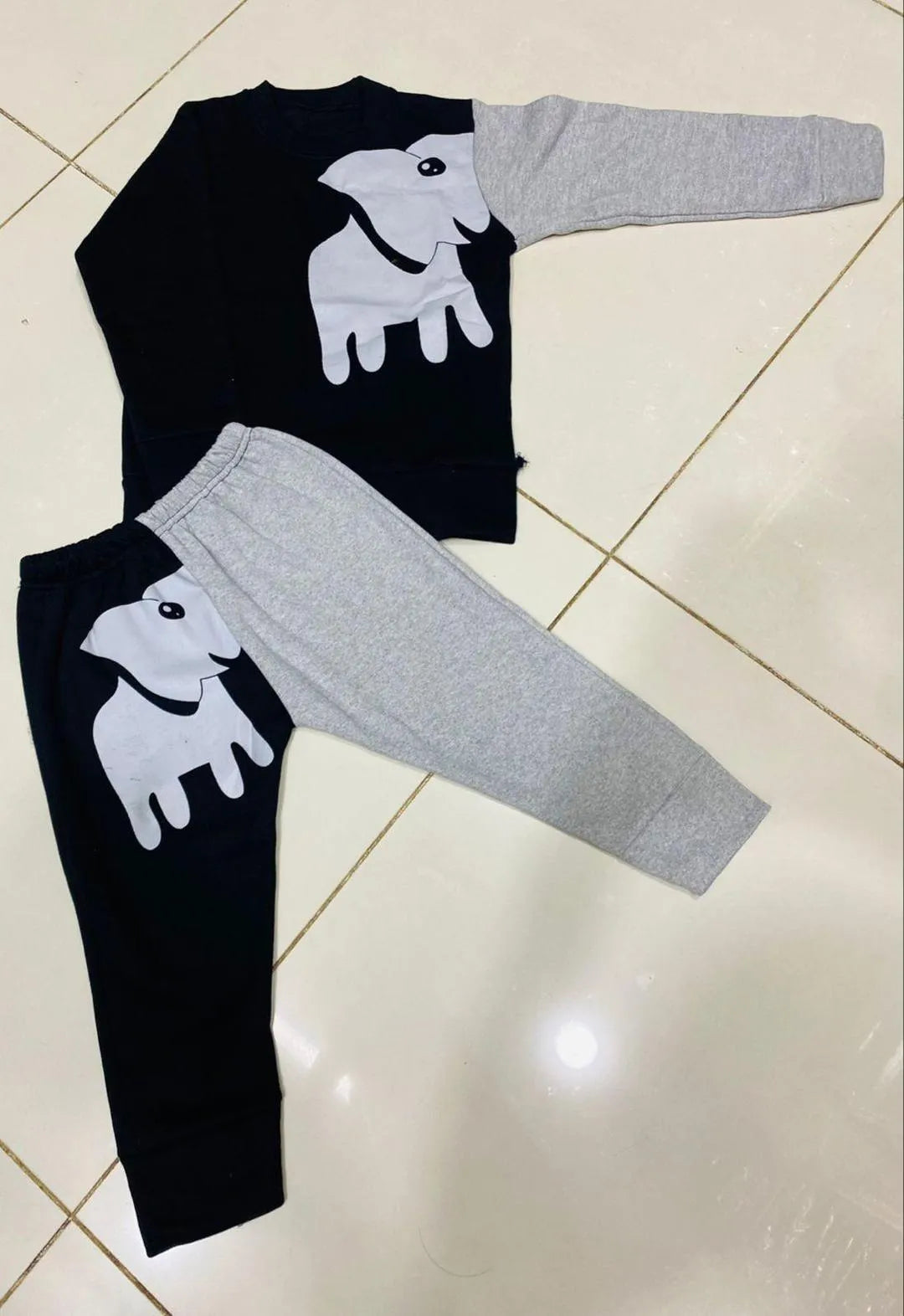 2 Pcs Boy's Fleece Printed Tracksuit