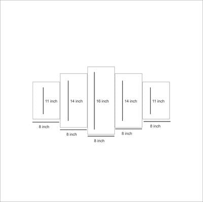 Multicolor 3D Calligraphy Wall Frame - 5 Pcs