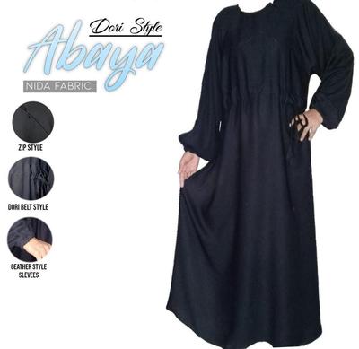 Stylish Black Nida Plain Maxi Abaya for Women - 1 Pcs