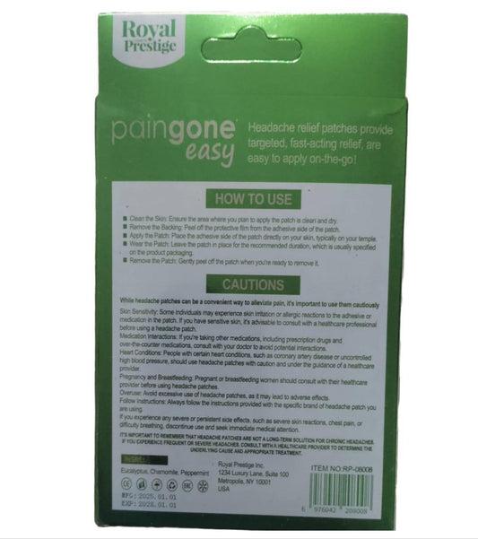 10 Pcs Headache Relief Patch - Non-Invasive, Long-Lasting Pain Relief Solution