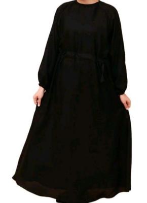Stylish Black Nida Plain Maxi Abaya for Women - 1 Pcs