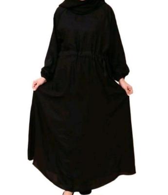 Stylish Black Nida Plain Maxi Abaya for Women - 1 Pcs