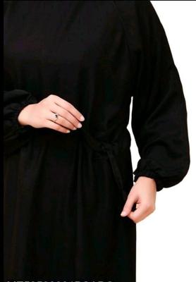 Stylish Black Nida Plain Maxi Abaya for Women - 1 Pcs