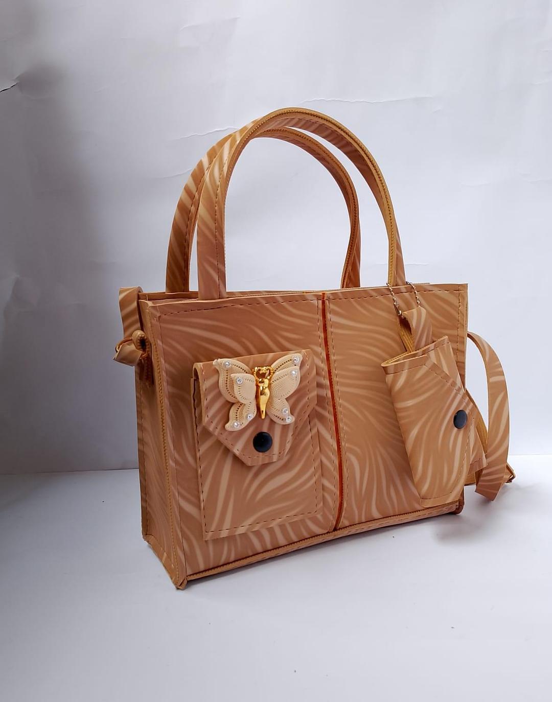 Women's PU Leather Beaded Hand Bag Set