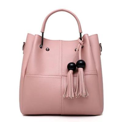 Women's PU Leather Plain Hand Bag Set