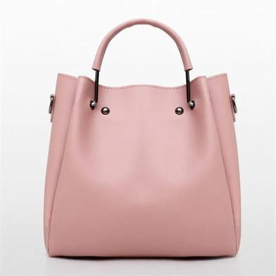 Women's PU Leather Plain Hand Bag Set