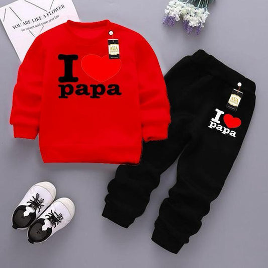 2 Pcs Girl's Fleece Printed Sweatshirt Tracksuit