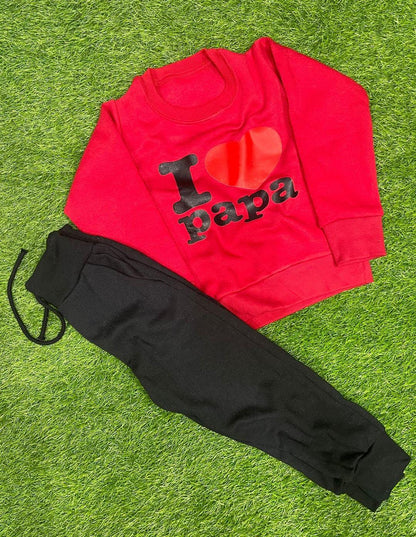 2 Pcs Girl's Fleece Printed Sweatshirt Tracksuit